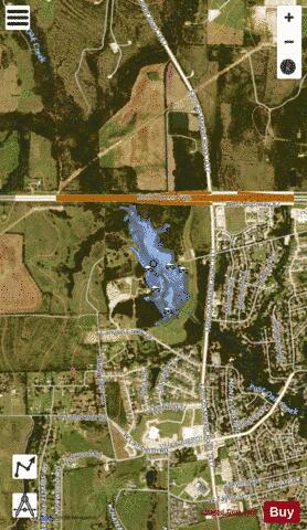 Pecan Grove Park Lake depth contour Map - i-Boating App - Satellite