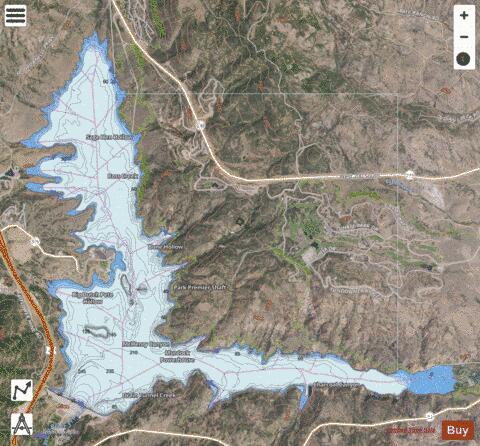 Jordanelle Reservoir depth contour Map - i-Boating App - Satellite