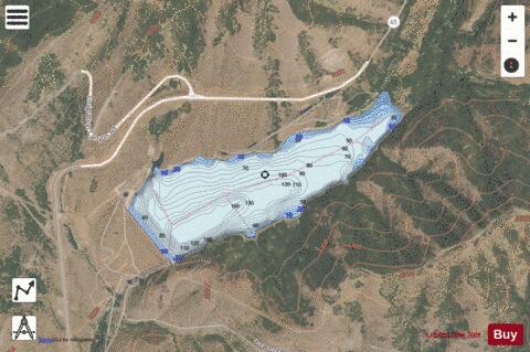 Little Dell Reservoir depth contour Map - i-Boating App - Satellite