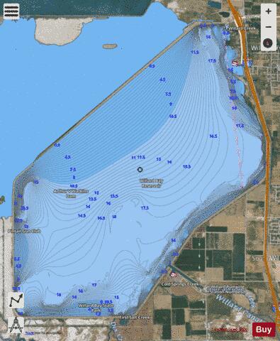 Willard Bay Reservoir depth contour Map - i-Boating App - Satellite