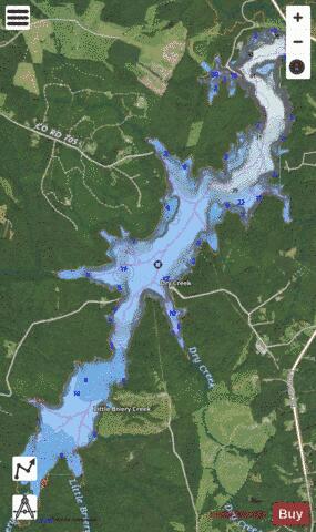 Briery Creek Lake depth contour Map - i-Boating App - Satellite