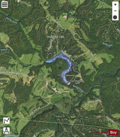 Lake Albemarle depth contour Map - i-Boating App - Satellite