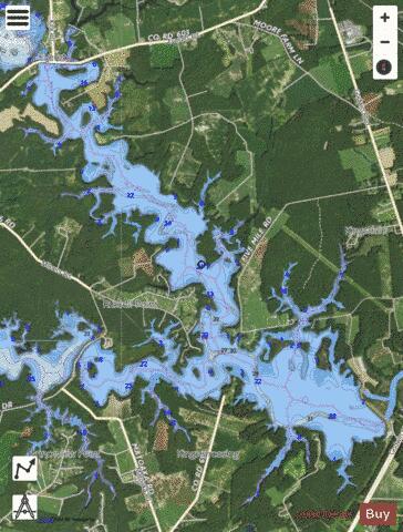 Western Branch Reservoir depth contour Map - i-Boating App - Satellite