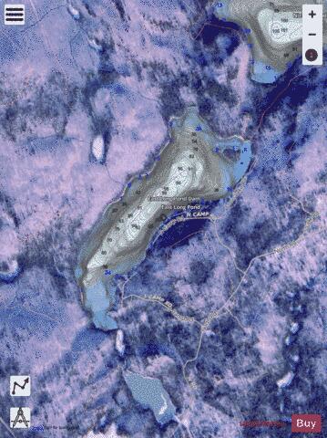 East Long Pond Woodbury depth contour Map - i-Boating App - Satellite