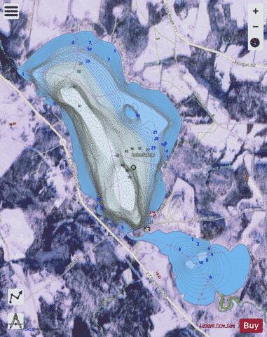 Salem Pond Derby depth contour Map - i-Boating App - Satellite