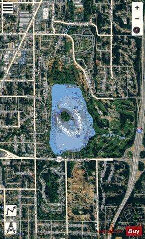 Ballinger Lake,  Snohomish County depth contour Map - i-Boating App - Satellite