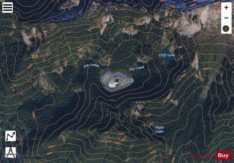 Bluff Lake depth contour Map - i-Boating App - Satellite
