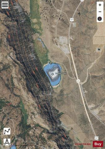 Booher Lake,  Okanogan County depth contour Map - i-Boating App - Satellite