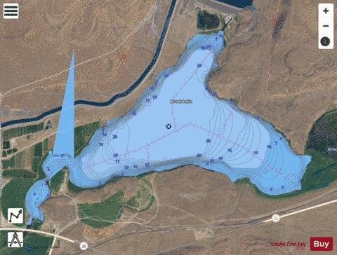 Brook Stratford Lake,  Grant County depth contour Map - i-Boating App - Satellite