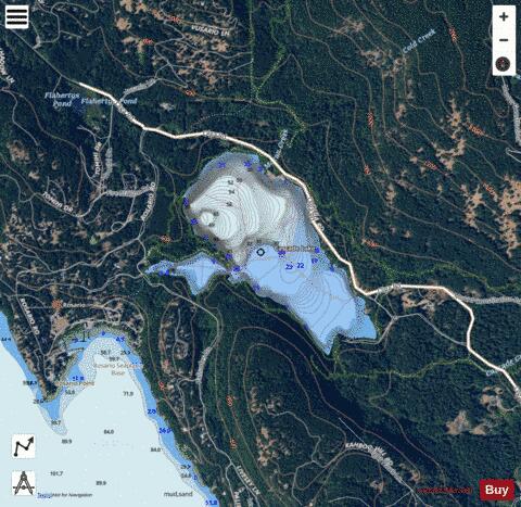 Cascade Lake,  San Juan County depth contour Map - i-Boating App - Satellite