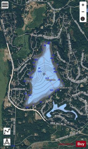 Clear Lake, Thurston County depth contour Map - i-Boating App - Satellite