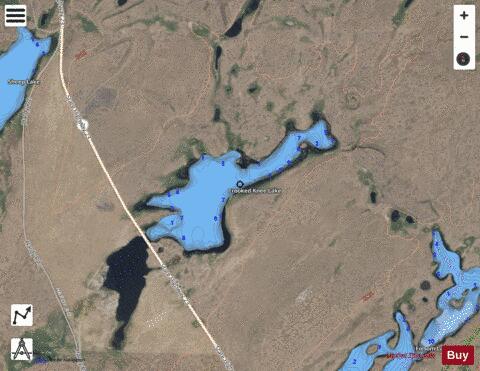 Crooked Knee Lake,  Whitman County depth contour Map - i-Boating App - Satellite
