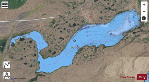 Downs Lake,  Lincoln County depth contour Map - i-Boating App - Satellite
