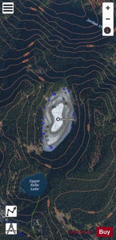 Falls Lower Lake,  Skagit County depth contour Map - i-Boating App - Satellite