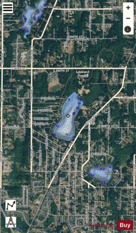 Fivemile Lake,  King County depth contour Map - i-Boating App - Satellite