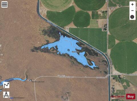 Flat Lake,  Grant County depth contour Map - i-Boating App - Satellite