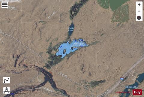 Hilltop Lake,  Grant County depth contour Map - i-Boating App - Satellite