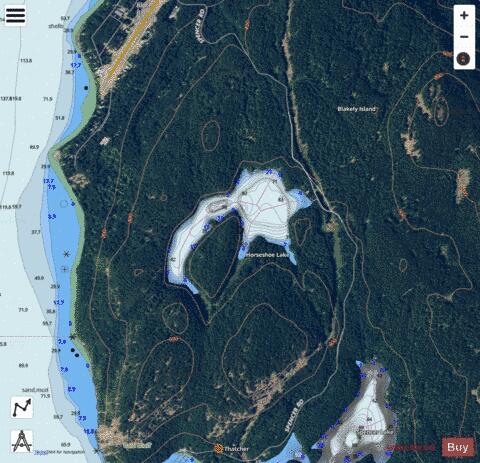 Horseshoe Lake,  San Juan County depth contour Map - i-Boating App - Satellite