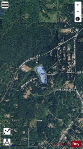 Jackson Lake,  Pierce County depth contour Map - i-Boating App - Satellite