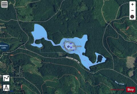 Kellogg Lake,  Snohomish County depth contour Map - i-Boating App - Satellite