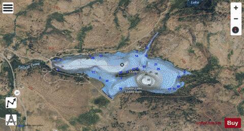 Leader Lake,  Okanogan County depth contour Map - i-Boating App - Satellite