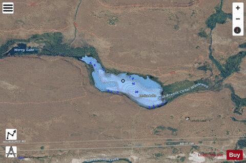 Lenice Lake,  Grant County depth contour Map - i-Boating App - Satellite