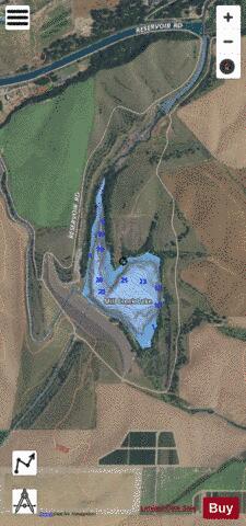 Mill Creek Lake,  Walla Walla County depth contour Map - i-Boating App - Satellite