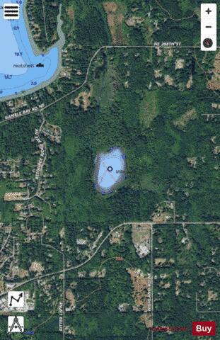 Miller Lake,  Kitsap County depth contour Map - i-Boating App - Satellite