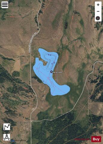 Muskrat Lake,  Okanogan County depth contour Map - i-Boating App - Satellite