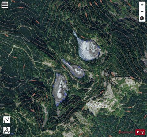 Nadeau Lake,  King County depth contour Map - i-Boating App - Satellite