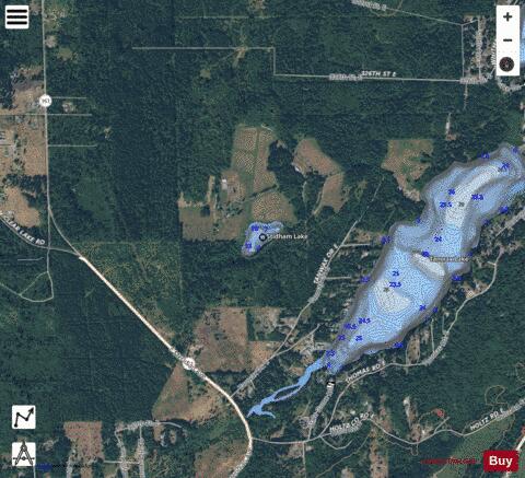 Stidham Lake,  Pierce County depth contour Map - i-Boating App - Satellite