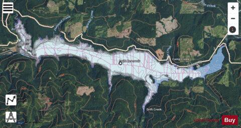 Swift Reservoir depth contour Map - i-Boating App - Satellite