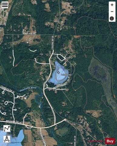 Tempo Bushman Lake,  Thurston County depth contour Map - i-Boating App - Satellite