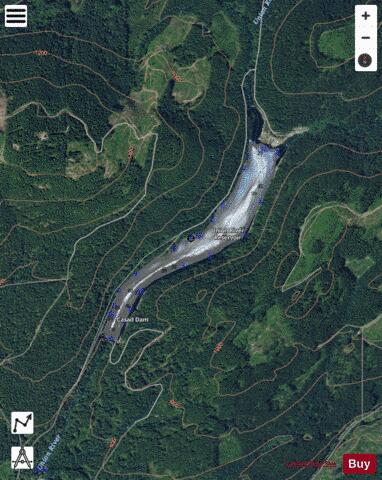 Union River Lake,  Kitsap County depth contour Map - i-Boating App - Satellite