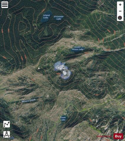Venus Lake,  Skamania County Page depth contour Map - i-Boating App - Satellite