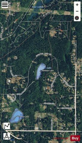 Webster Lake,  King County depth contour Map - i-Boating App - Satellite