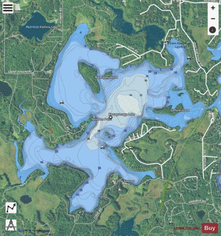 Kawaguesaga Lake depth contour Map - i-Boating App - Satellite
