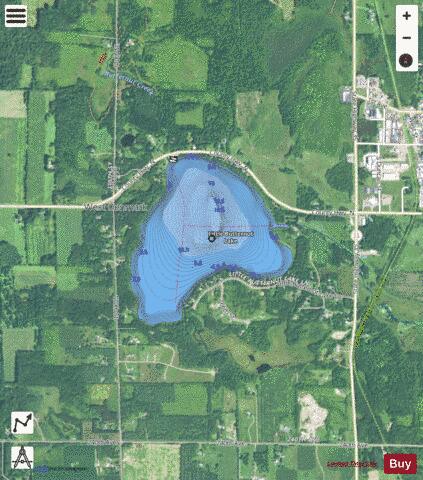 Little Butternut Lake depth contour Map - i-Boating App - Satellite
