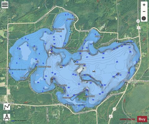 Pelican Lake depth contour Map - i-Boating App - Satellite