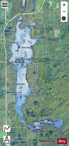 Red Cedar Lake depth contour Map - i-Boating App - Satellite