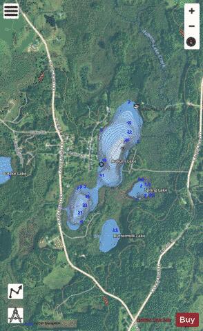 Auburn Lake depth contour Map - i-Boating App - Satellite