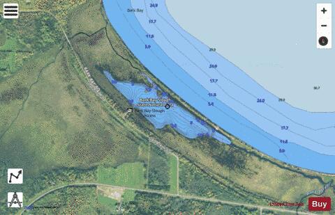 Bark Bay Slough depth contour Map - i-Boating App - Satellite