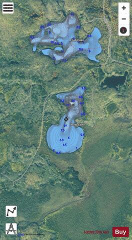 Bass Lake F depth contour Map - i-Boating App - Satellite