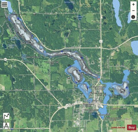 Beaver Dam Lake depth contour Map - i-Boating App - Satellite