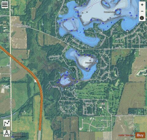 Benedict Lake depth contour Map - i-Boating App - Satellite
