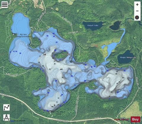 Big Lake depth contour Map - i-Boating App - Satellite