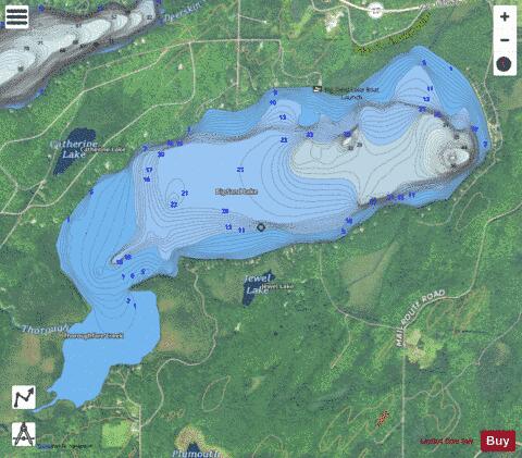 Big Sand Lake depth contour Map - i-Boating App - Satellite