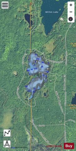 Bills Lake depth contour Map - i-Boating App - Satellite
