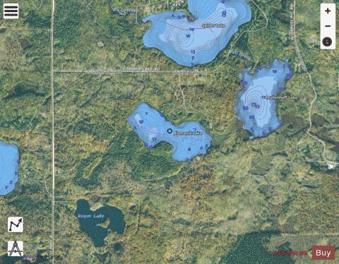 Bismarck Lake depth contour Map - i-Boating App - Satellite