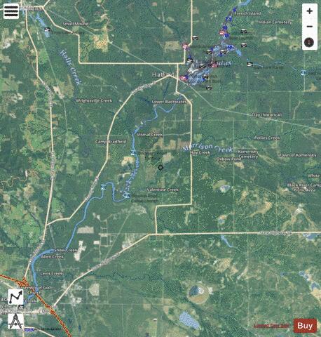 Black River Flowage depth contour Map - i-Boating App - Satellite